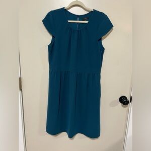 JCrew Suiting Cap Sleeve Dress dark teal Size 14